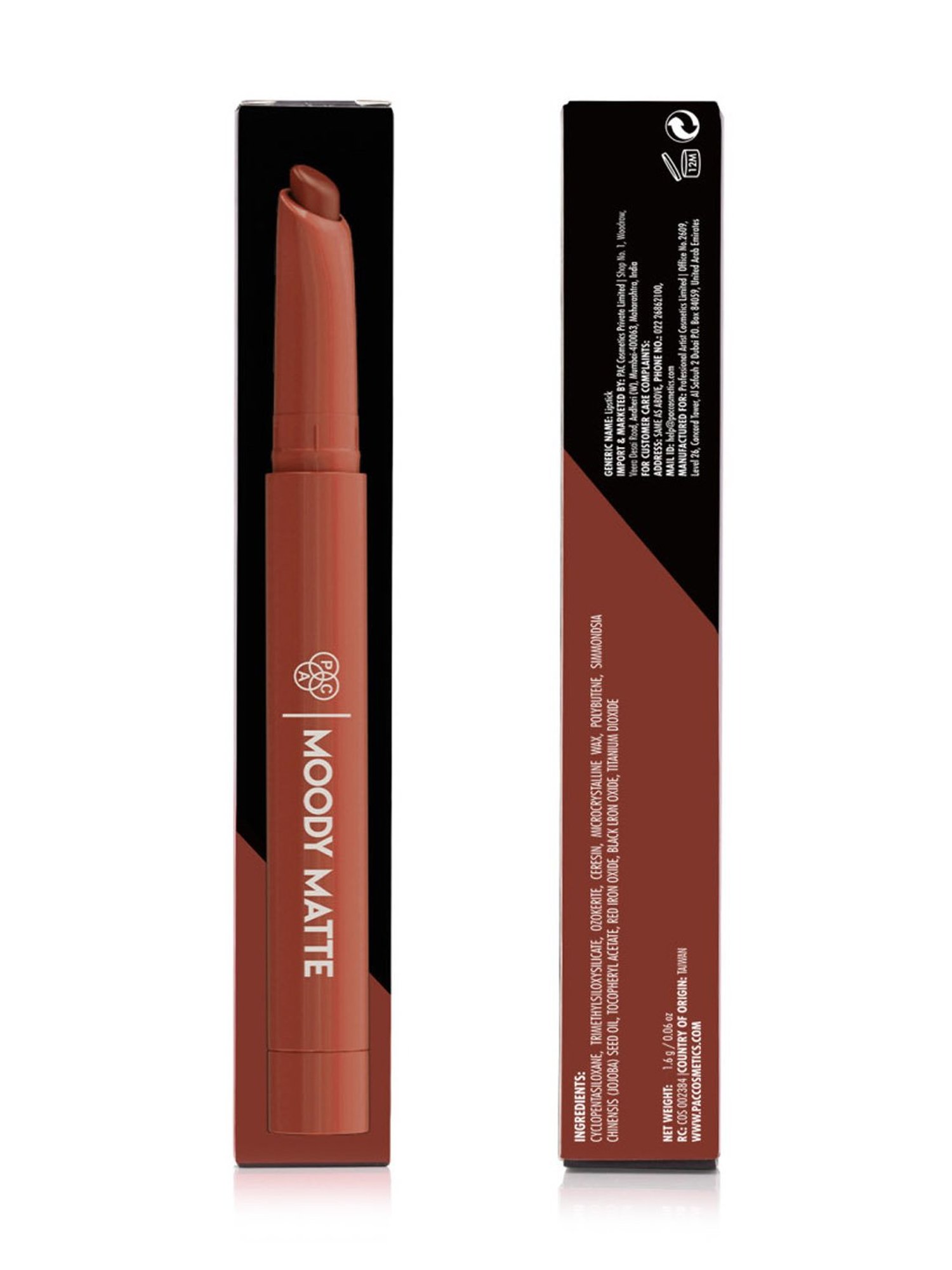 PAC Moody Matte Lipstick Beach Babe - 1.6 gm