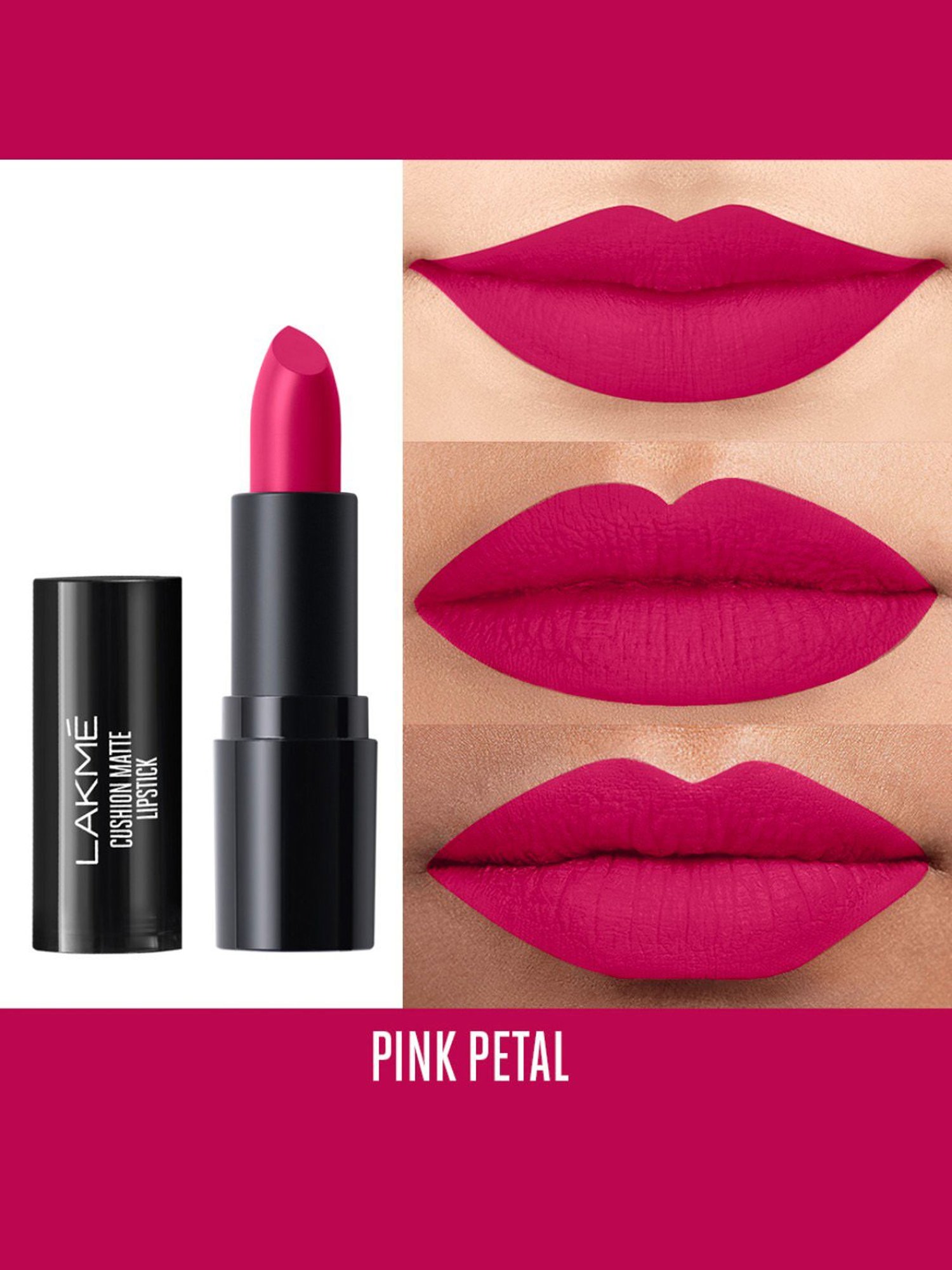 Lakme Cushion Matte Lipstick Pink Petal - 4.5 gm