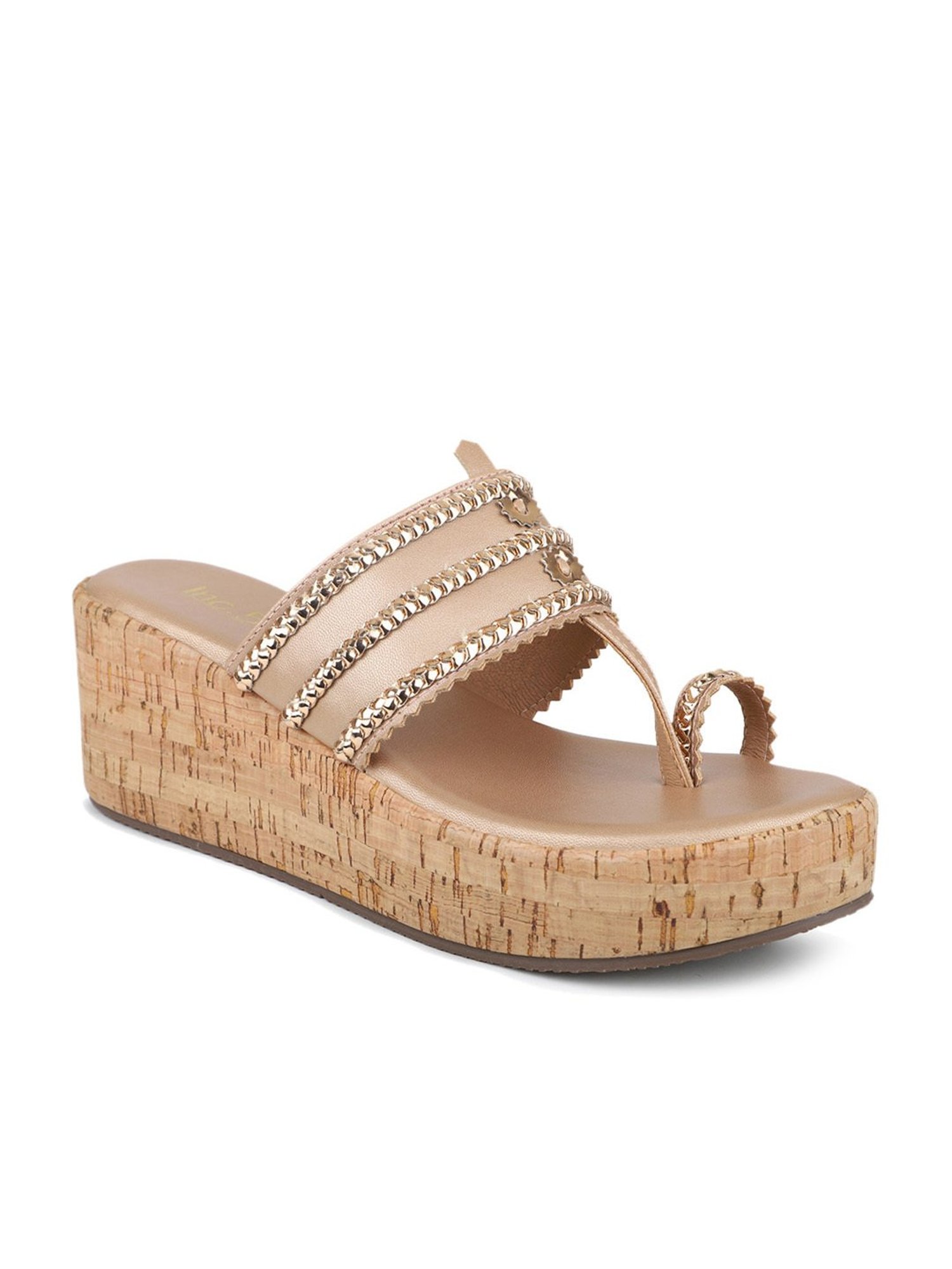 Inc.5 Women's Rose Gold Toe Ring Wedges