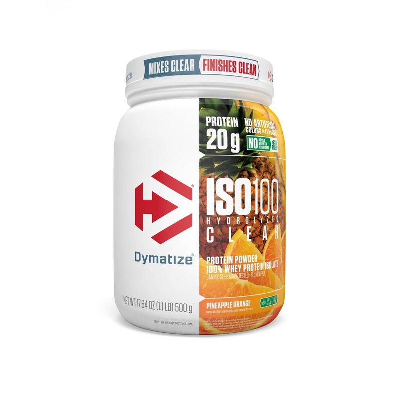 Dymatize Clear 100% Whey Protein Isolate Powder - Pineapple Orange - 17.64oz