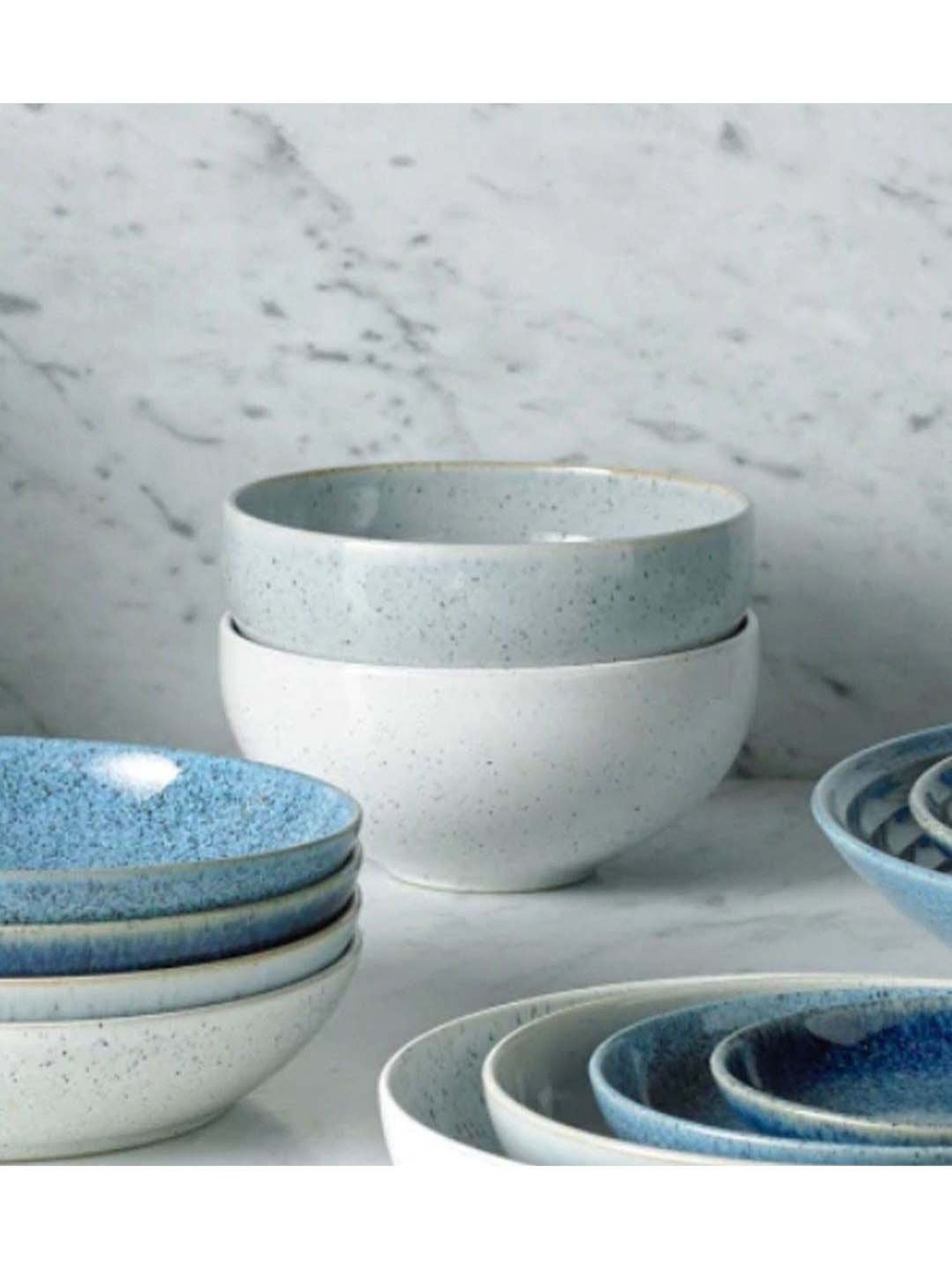 DENBY Studio Blue Sky Blue Stoneware Pebble Rice Bowl (480 ml) - Set of 1