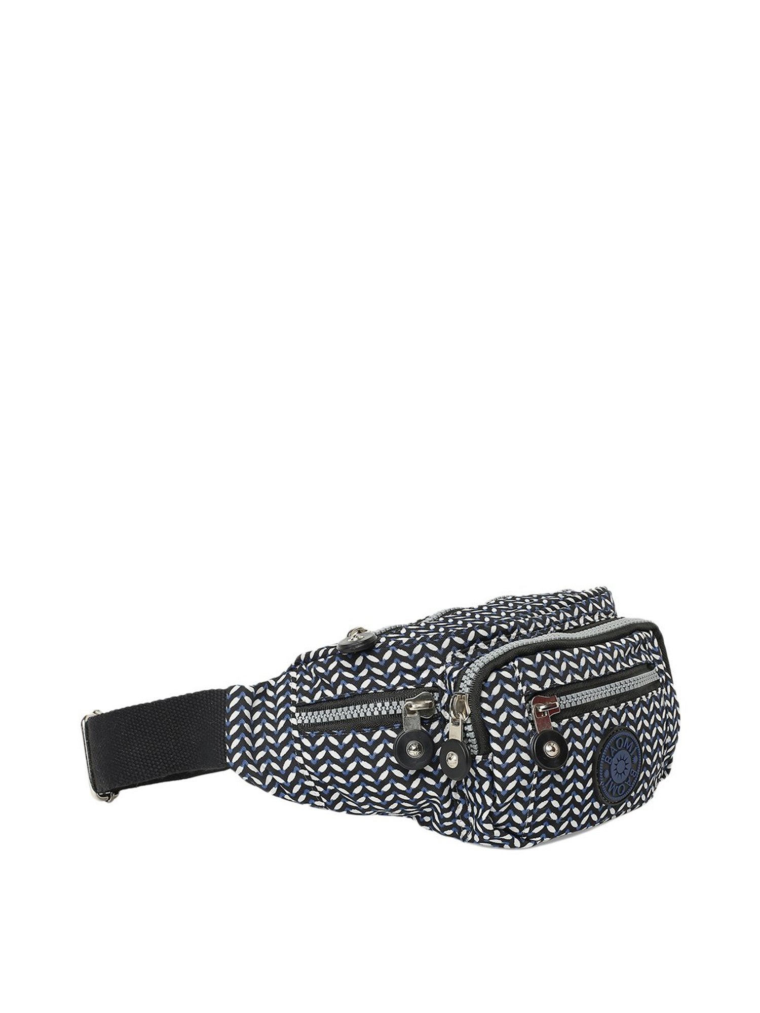 Baomi Black & White Printed Waist Pouch