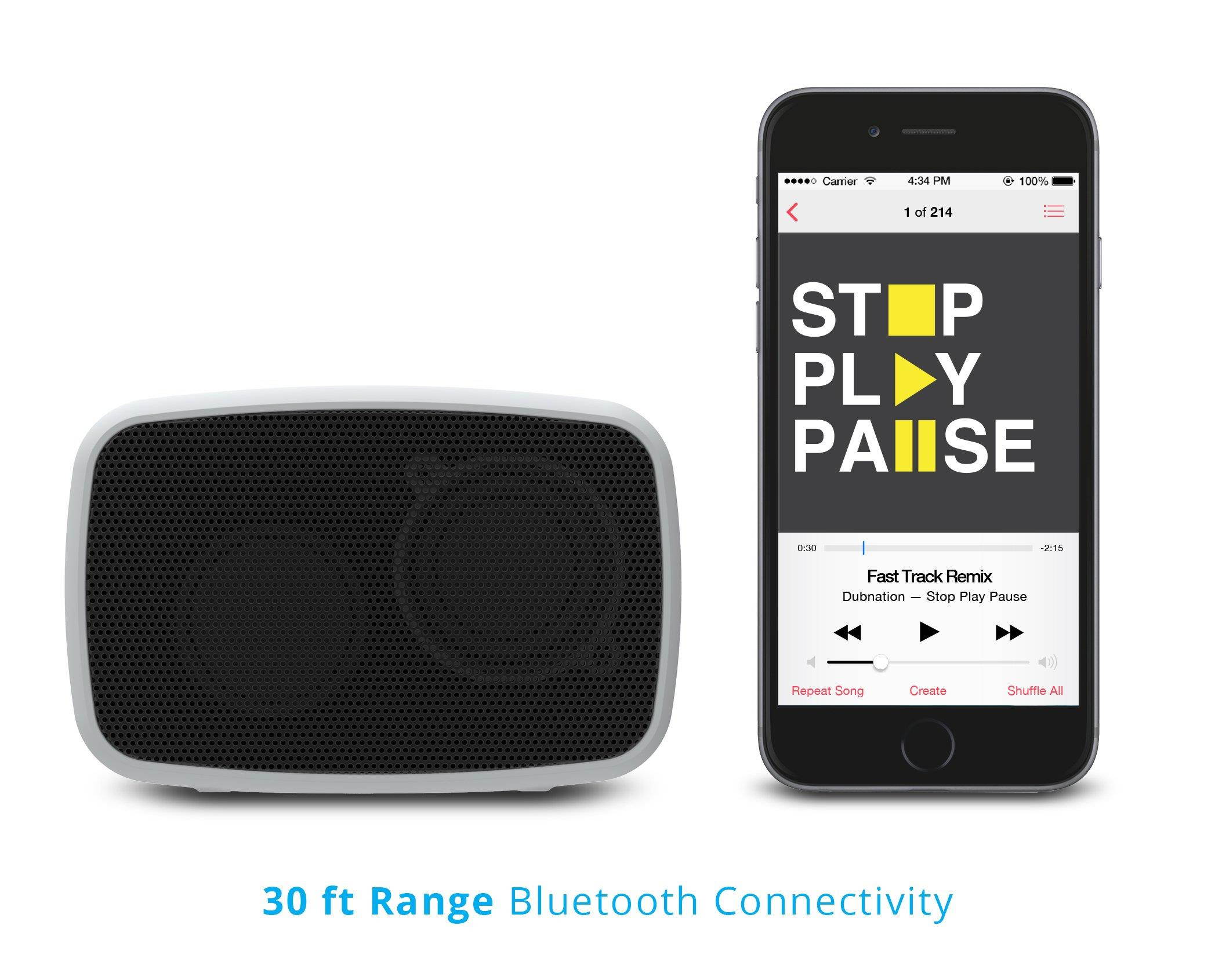 Ematic ESQ206SL Silver Rugged Life Bluetooth Speaker