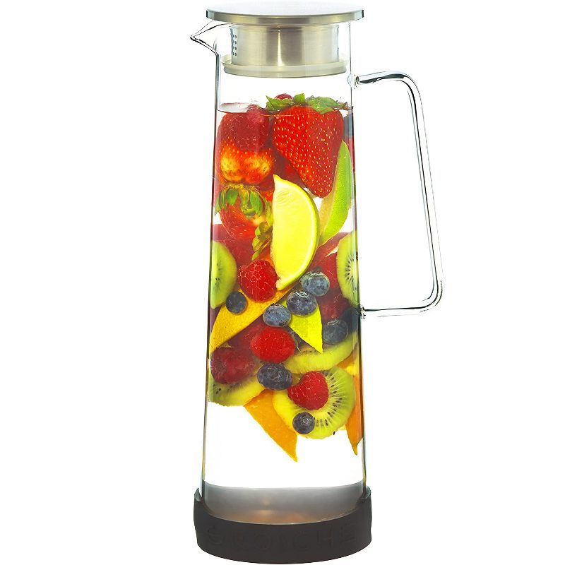 GROSCHE BALI Water Infuser Pitcher with Stainless Steel Filter Lid, 50 fl oz. Capacity.