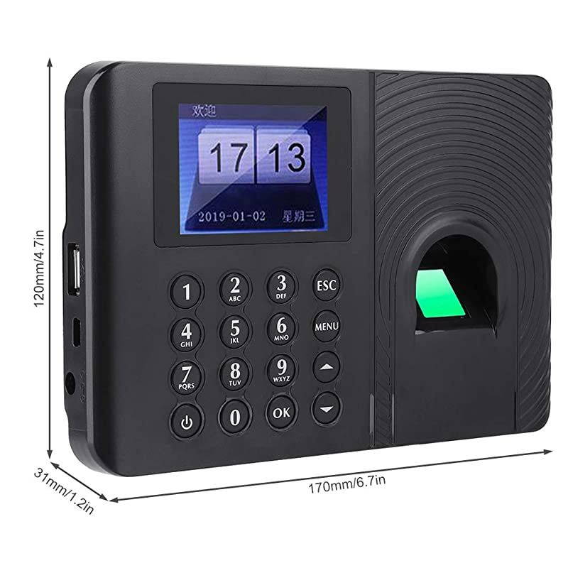 Fingerprint Password Time Attendance Machine Employee Checkingin Recorder Recognition Device Access Control 24in HighDefinition Color LCD Screen Attendance ControllerUS Plug
