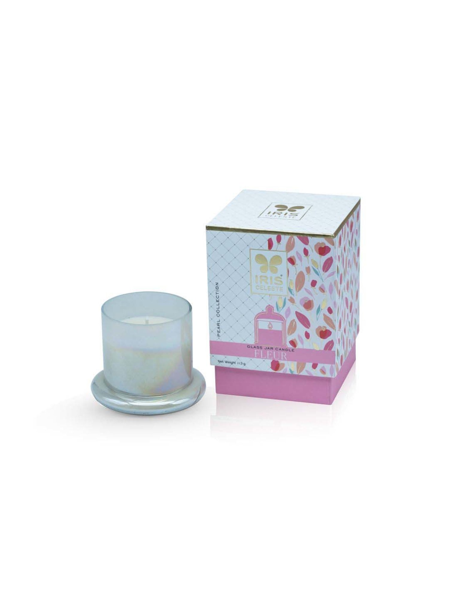 IRIS Pearl Collection White Celeste Bell Fleur Fragrance Jar Candle