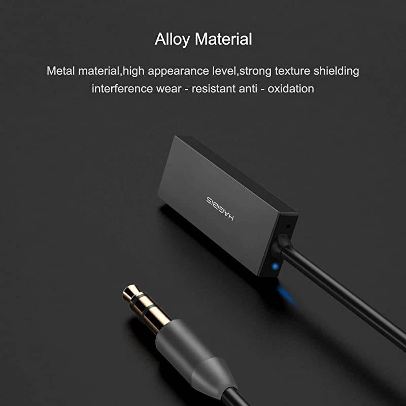 Bluetooth Receiver Bluetooth 50 Adapter HandsFree Bluetooth Car Kits AUX Audio 35mm Jack Stereo Music Wireless Receiver for Car Speaker Home Builtin Microphone Grey