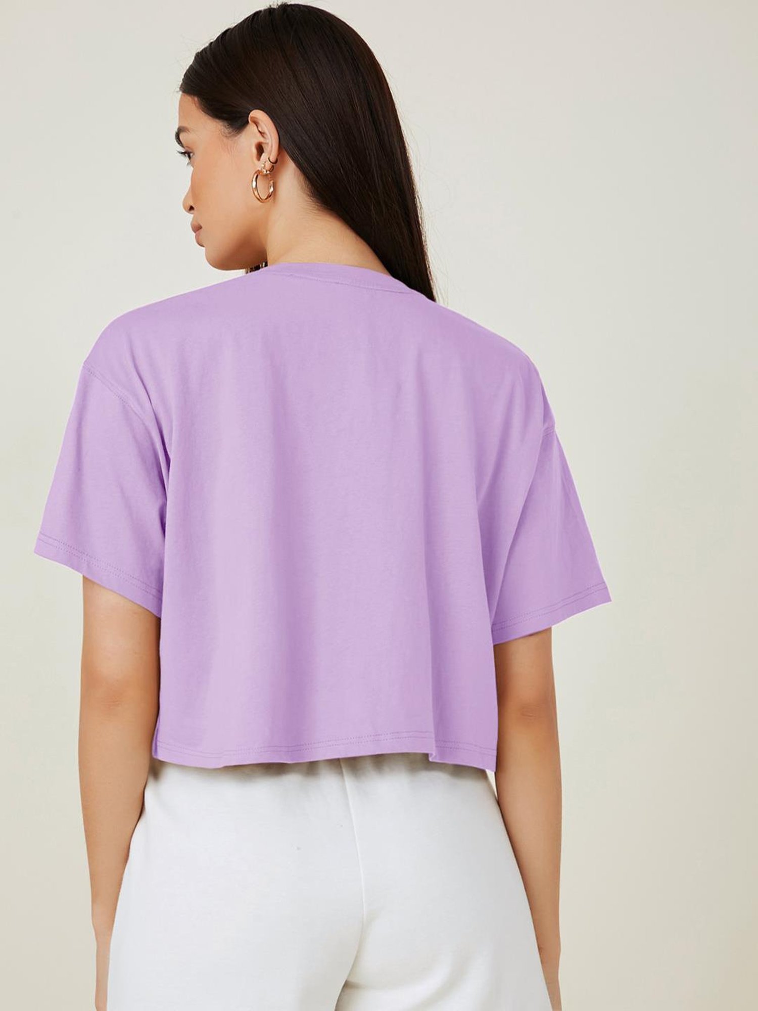 Kotty Lavender Relaxed Fit Oversized T-Shirt