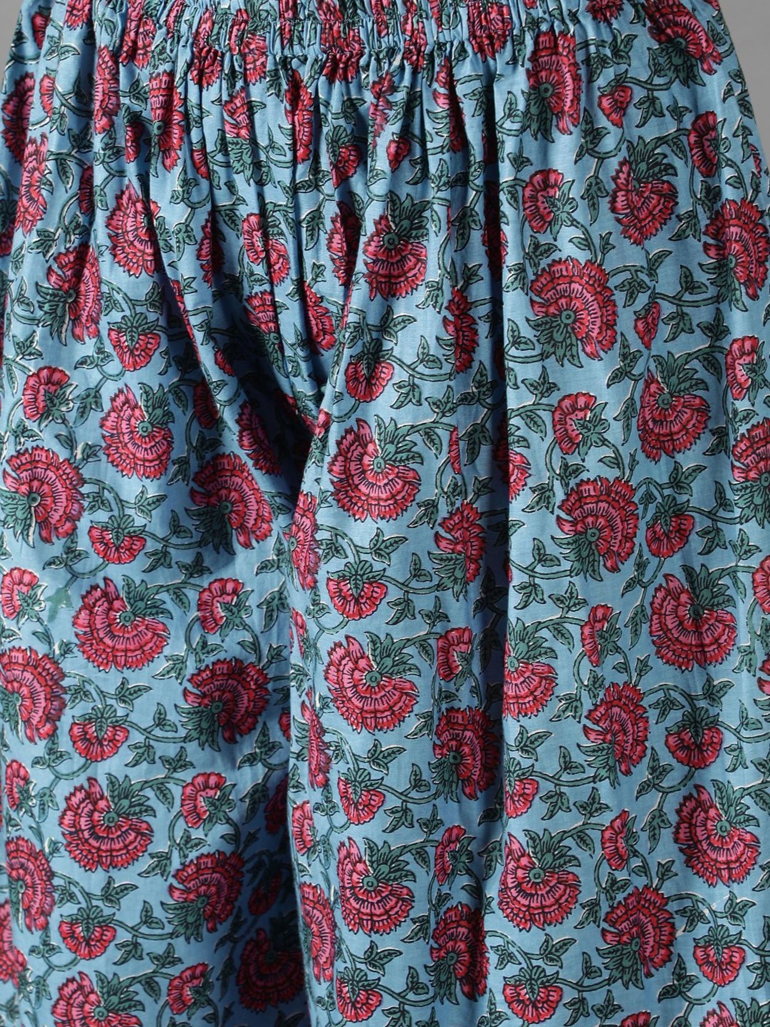 KAORI BY SHREYA AGARWAL Blue Cotton Printed Kurta Palazzo Set With Dupatta