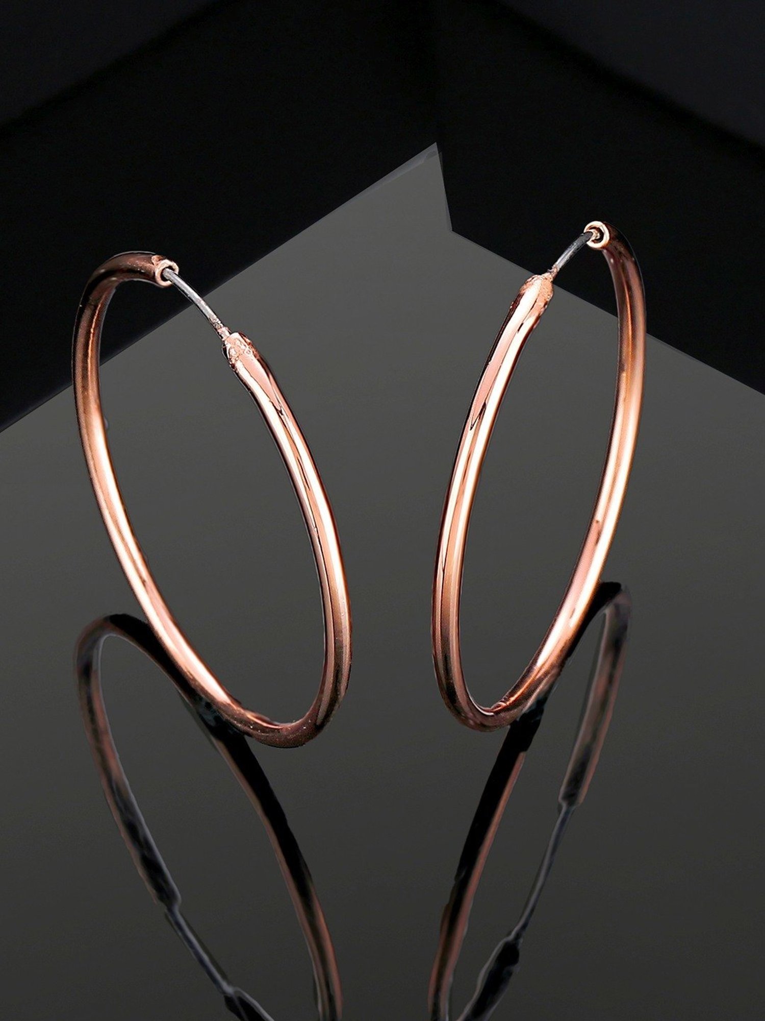 Estele Rose Gold-Plated Trendy Hoop Earrings