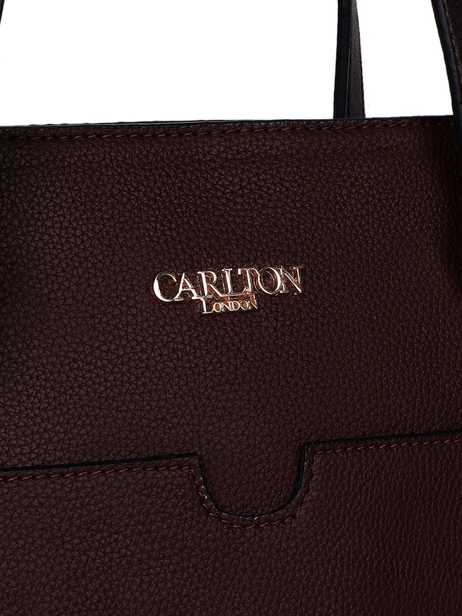 Carlton London Brown Solid Large Tote Handbag