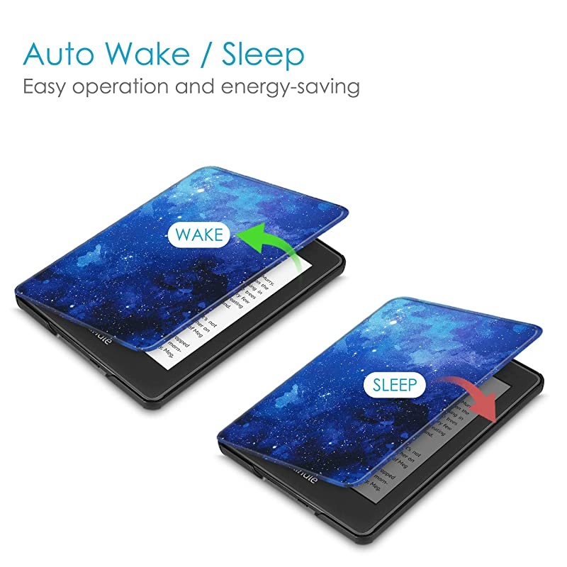 Slimshell Case for All-New Kindle Paperwhite (10th Generation, 2018 Release) - Premium Lightweight PU Leather Cover with Auto Sleep/Wake for  Kindle Paperwhite E-Reader, Starry Sky