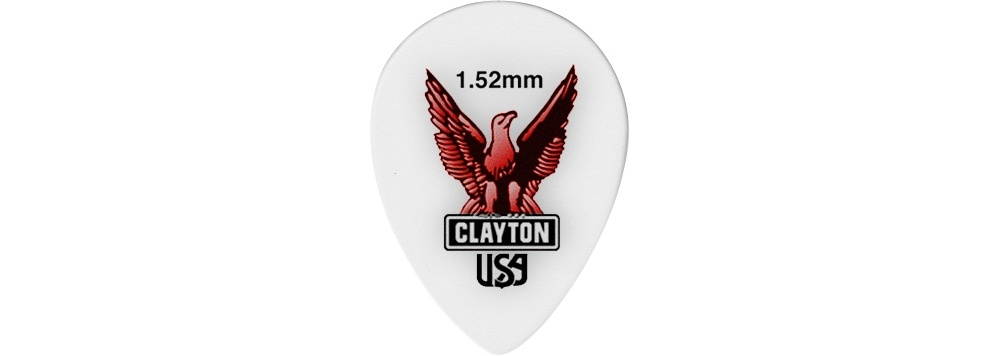 Clayton ST152-12 Acetal Polymer Small Teardrop Guitar Picks, 1.52 mm - 12 Pieces
