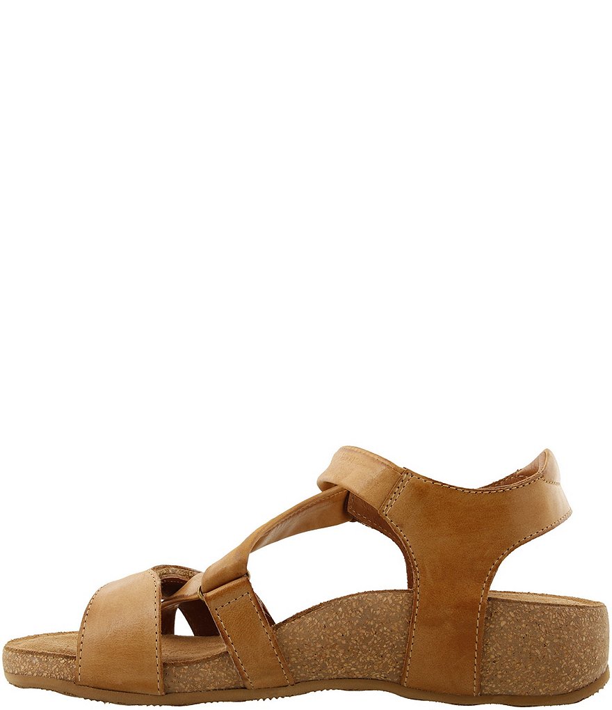 Taos Footwear Universe Banded Leather Wedge Sandals