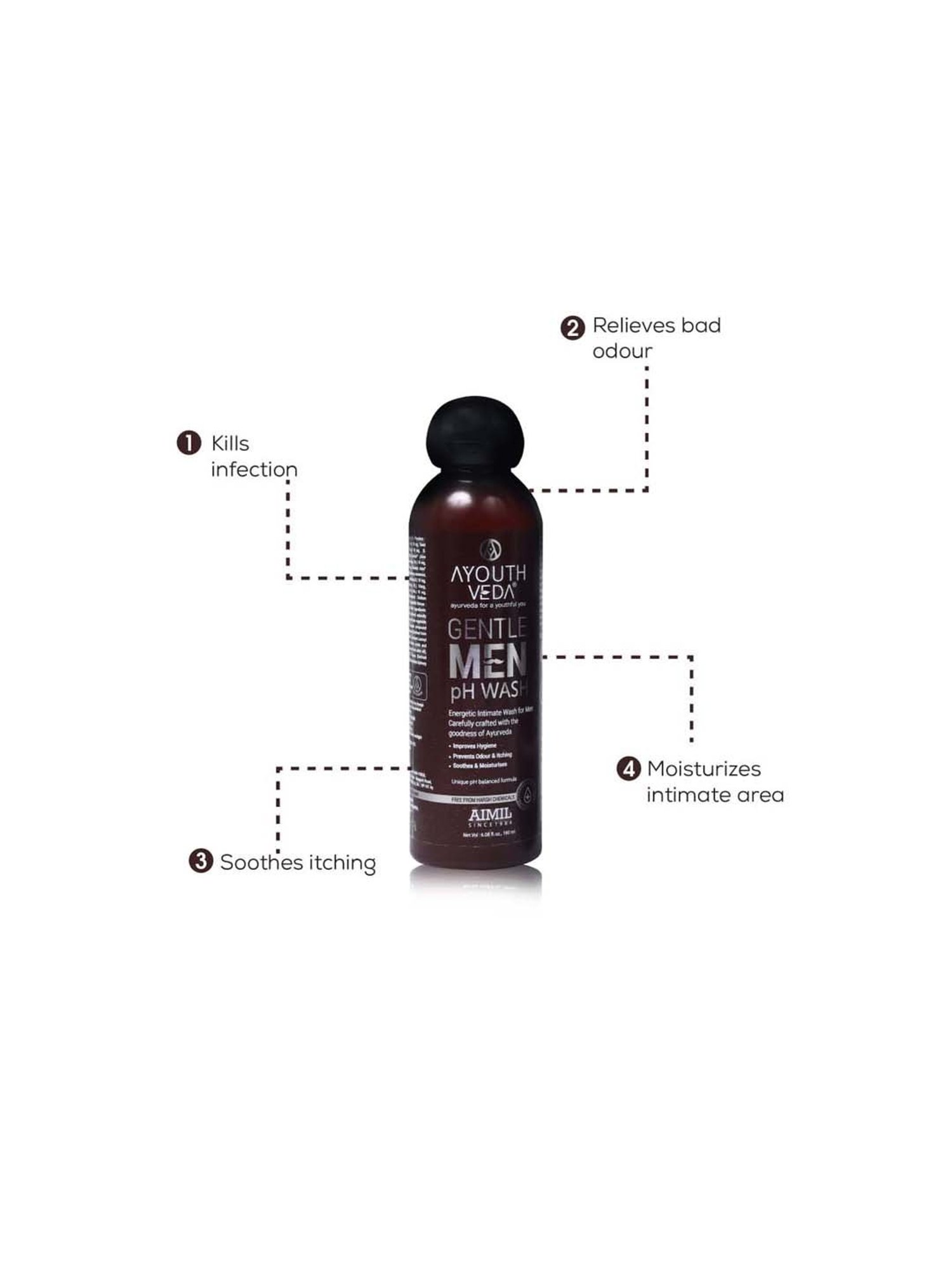 AyouthVeda Gentlemen Ph Wash - 180 ml