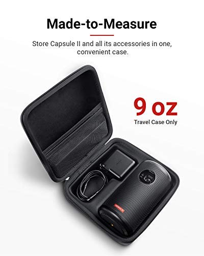 Nebula Capsule II Official Travel Case, by Anker, Polyurethane Leather, Soft Ethylene-Vinyl Acetate Material, Splash-Resistance, Premium Protection Projector Travel Case