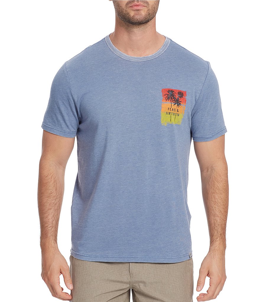 Flag And Anthem Short-Sleeve Palm Tree Sunset Graphic T-Shirt