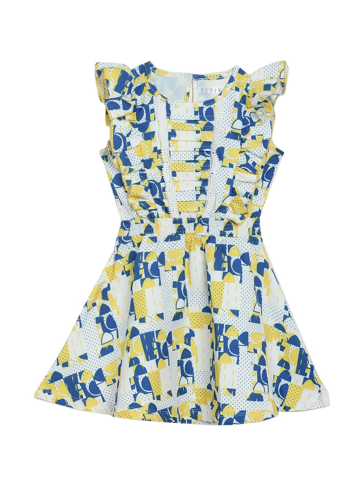Elle Kids Off White Printed Dress