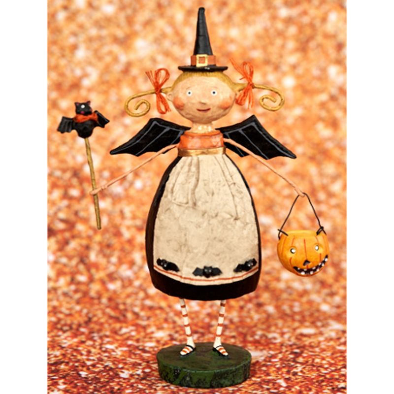 Lori Mitchell 8.25" Batty Betty Witch Bats Pumpkin  -  Decorative Figurines