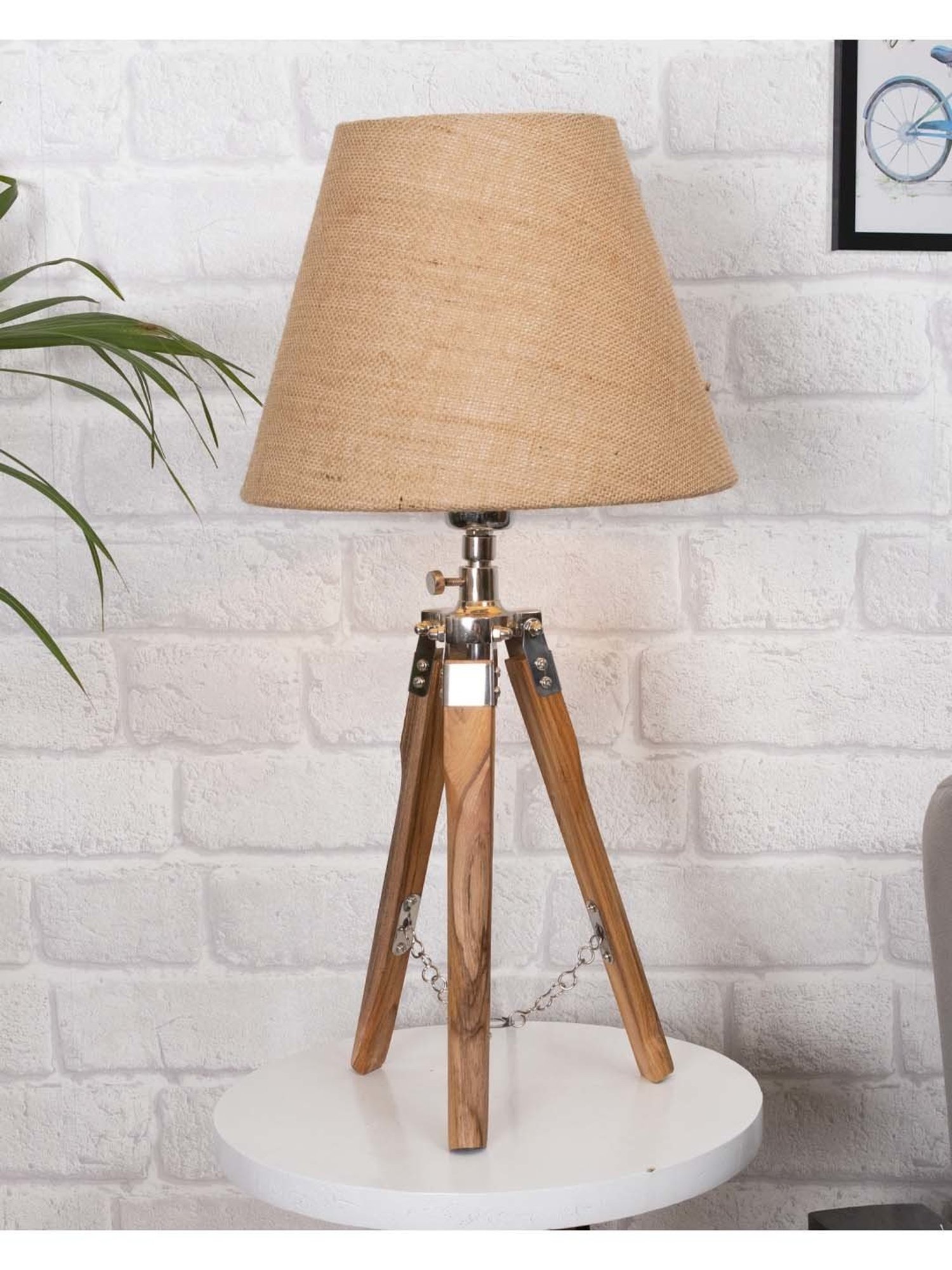 Homesake 'Modern' Brown Wood Table Lamp with Base - Set of 1