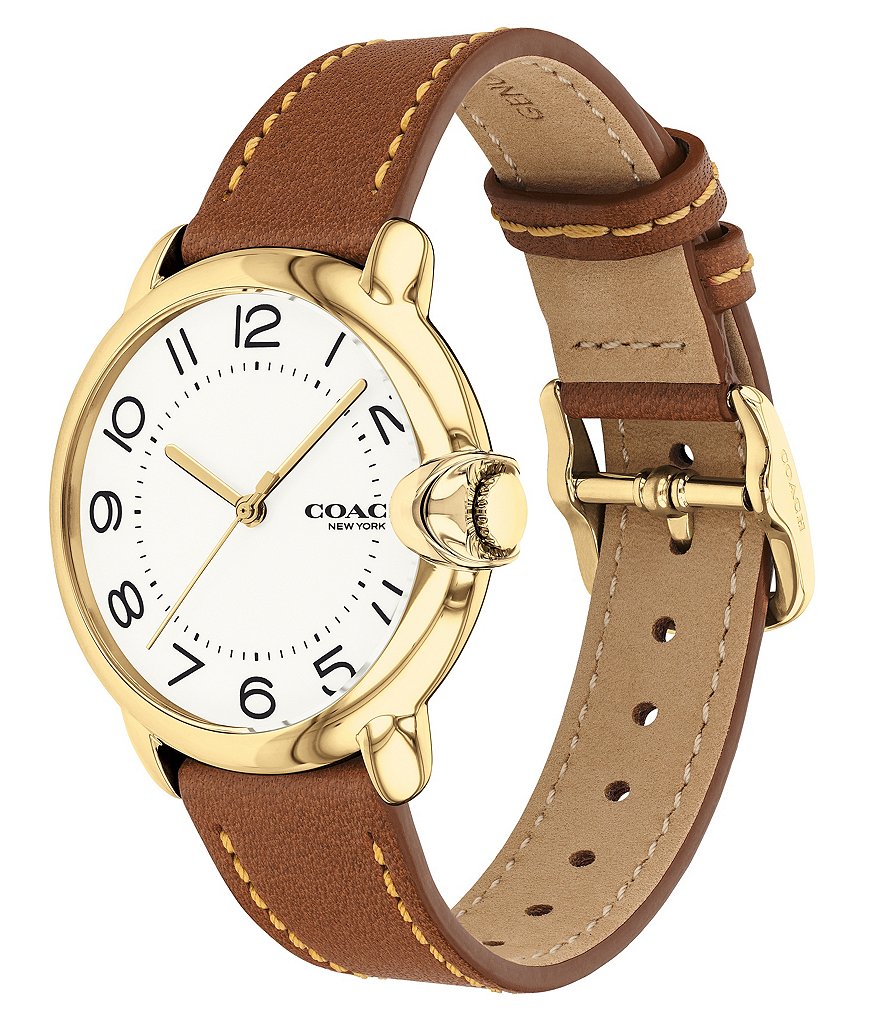 COACH Arden Saddle Leather Strap Watch