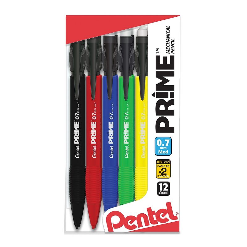 Pentel PRIME Mechanical Pencil Black Assorteds Dozen AX7PC12M