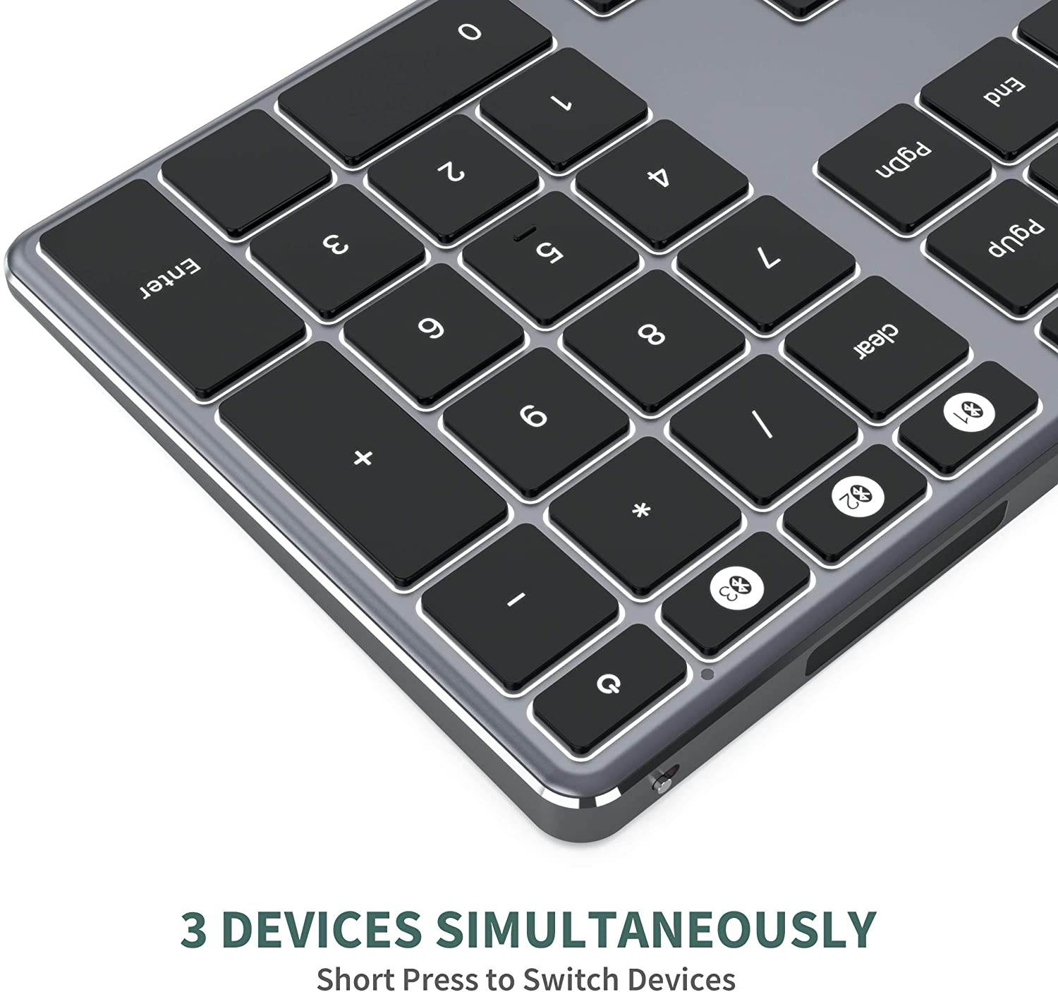 Backlit Bluetooth Keyboard for Mac, Jelly Comb Advanced Aluminum Multi-Device Keyboard, Ultra-Slim Rechargeable Wireless Keyboard, Compatible with Apple MacBook Pro/Air, iMac, iPad, iPhone, K62BA-3