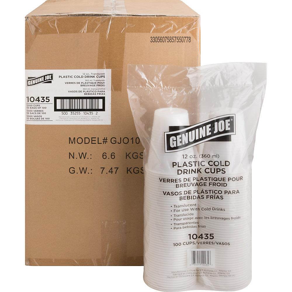 Genuine Joe Plastic Cup 12 oz 1000/CT Translucent 10435