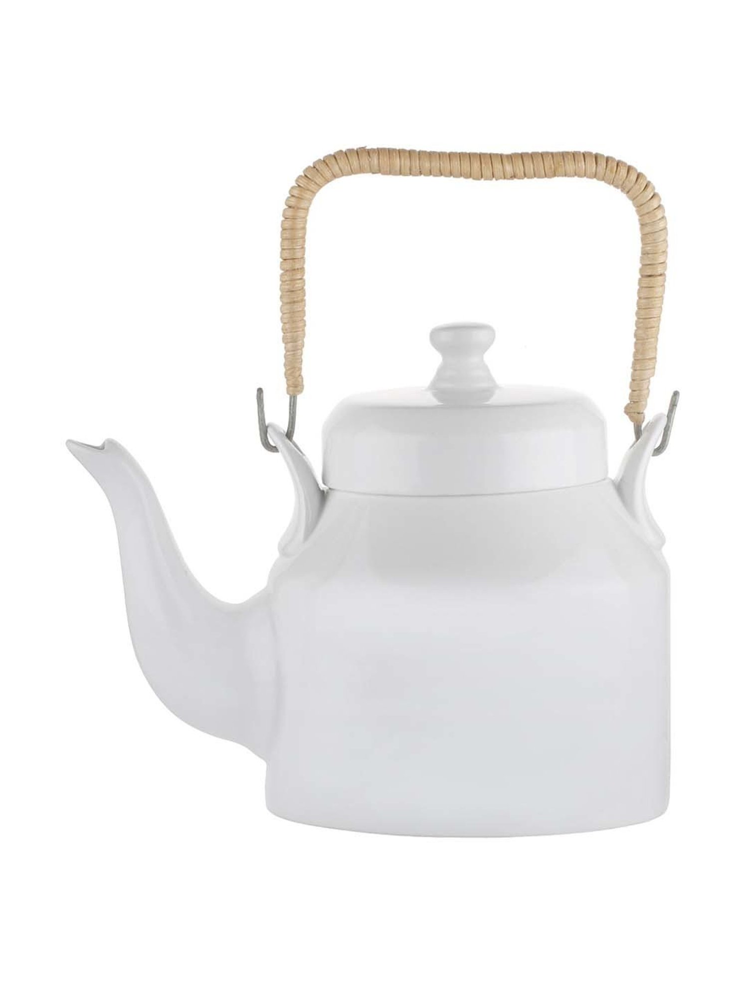 Clay Craft White Ceramic Tea Kettle (1000 ml)