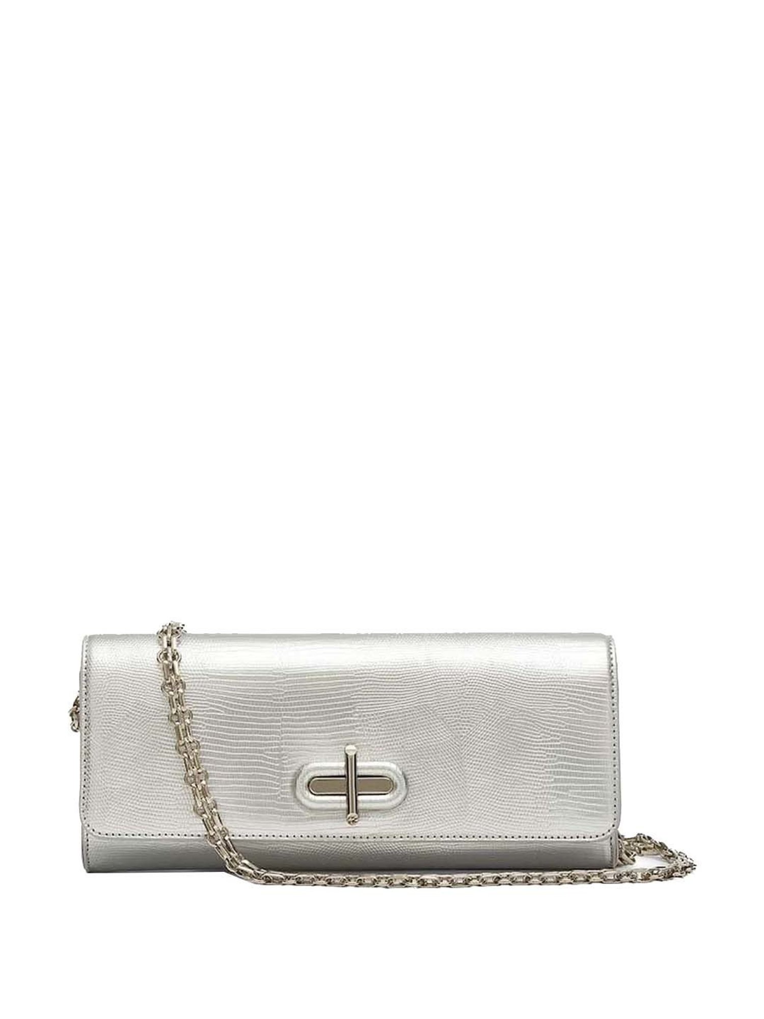 Miraggio Silver Textured Clutch