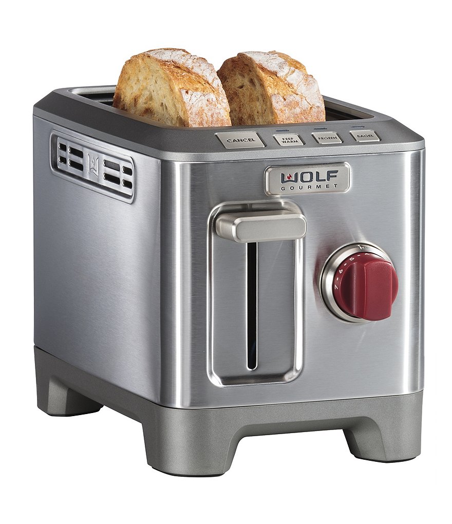 Wolf Gourmet 2-slice Toaster With Red Knob