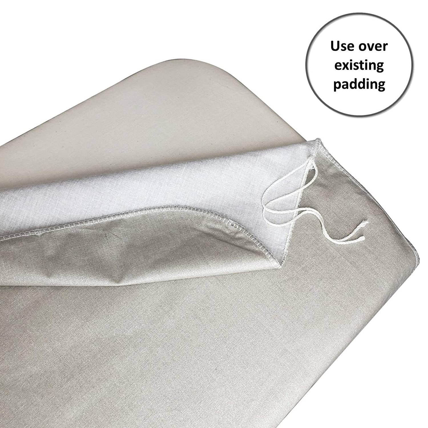 HOMZ Standard Ironing Board Replacement Cover with Draw Cord, Grey Solid