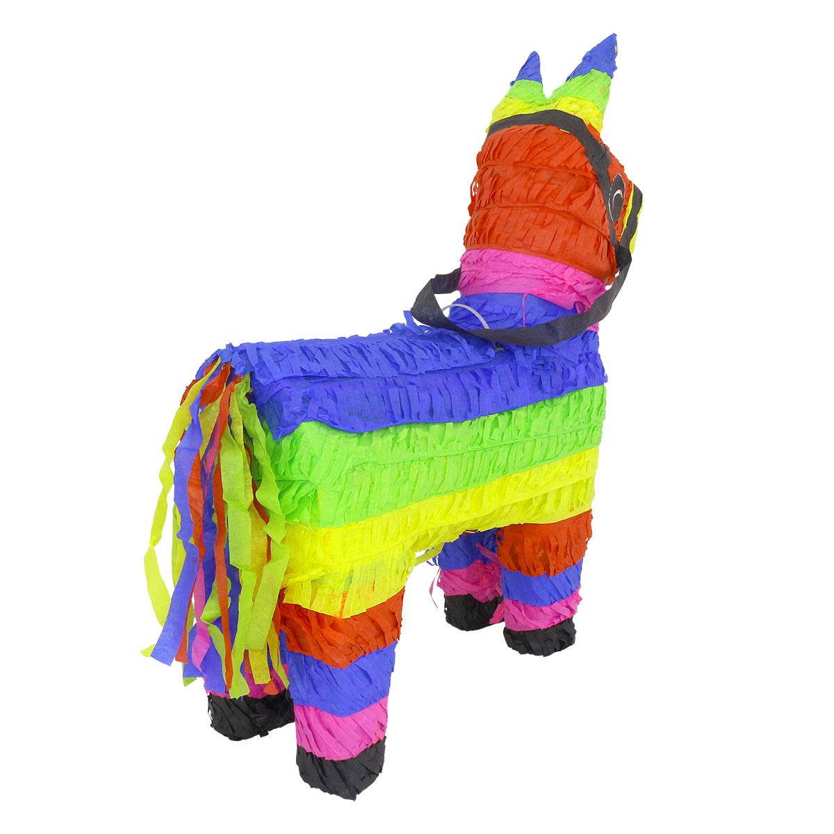 Lutema Original Mexican Donkey Pinata Handmade Festive Multicolor Burro Pi&ntilde;ata Perfect for Center Piece, Games or 5 de Mayo Decor