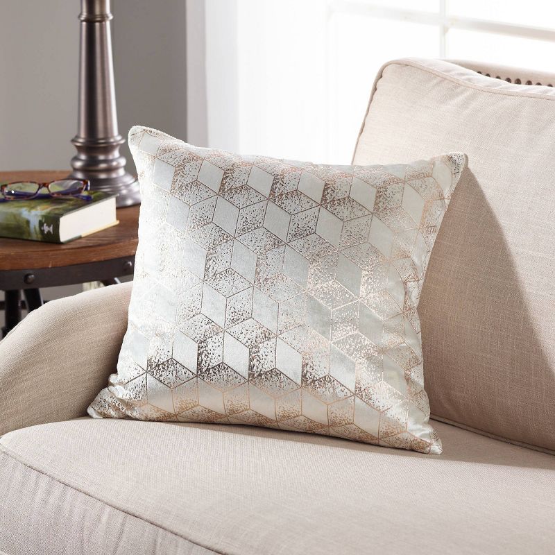 18"x18" Shimmer Square Throw Pillow White - Sure Fit