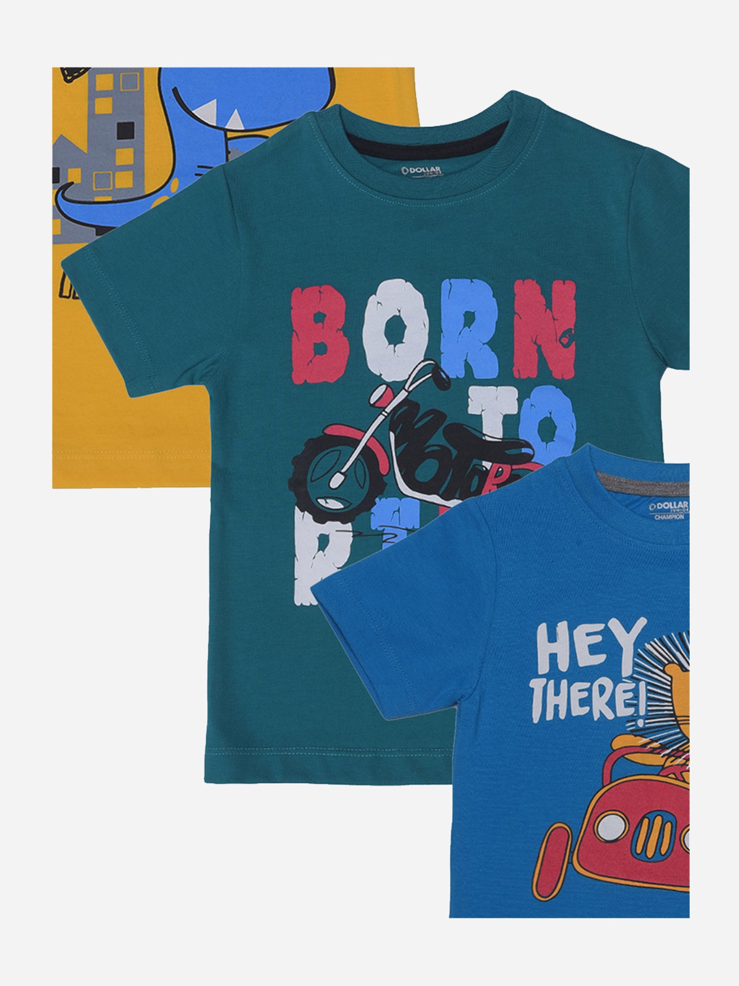 Dollar Boys Assorted Printed T-Shirt (Pack Of 3)