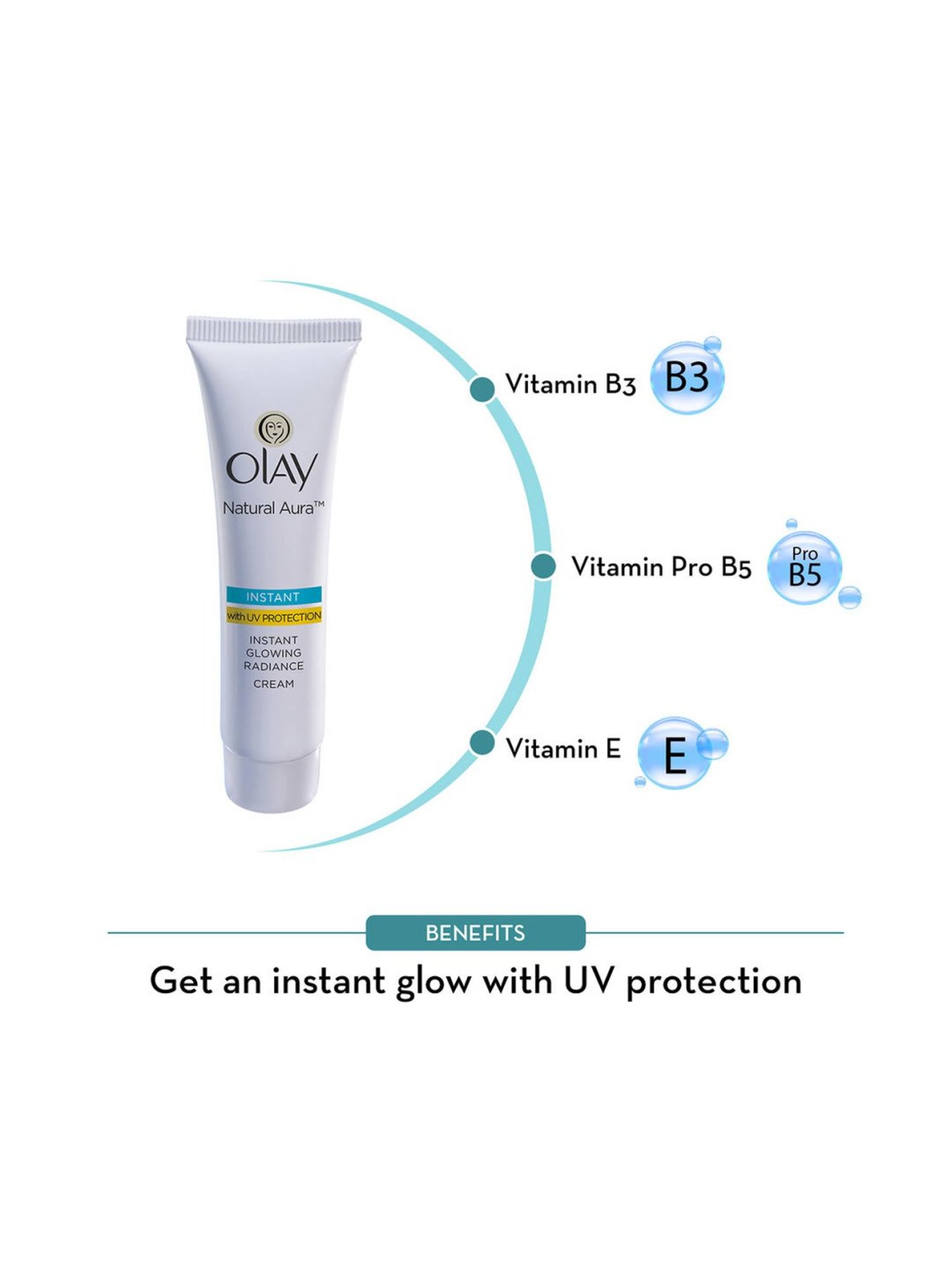 Olay Natural Aura Vitamin B3, Pro B5, E with UV Protection - 20 gm