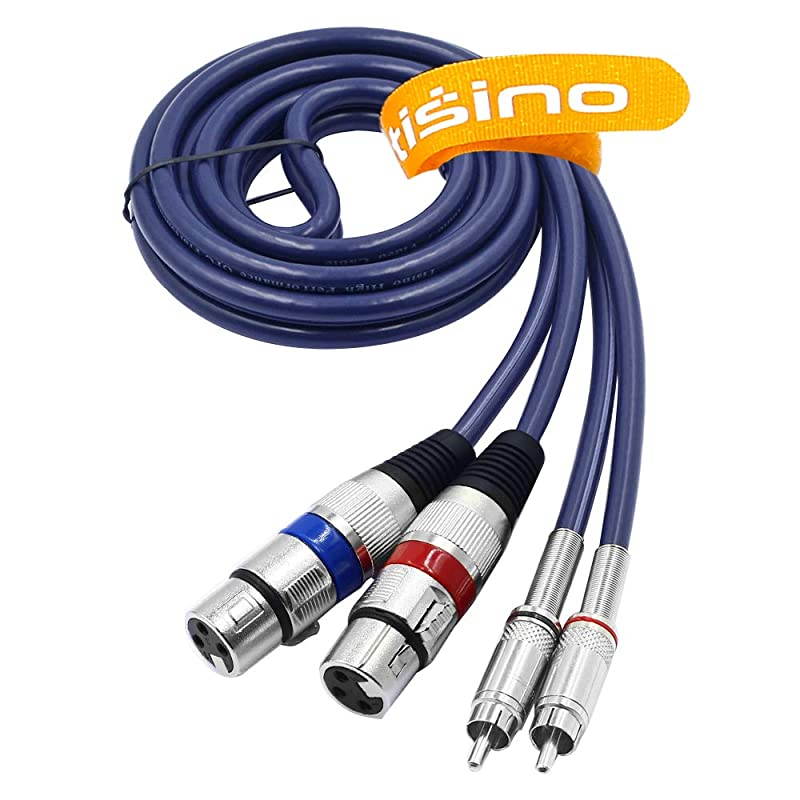 Dual XLR to RCA Cable Heavy Duty 2 XLR Female to 2 RCA Male Patch Cord HiFi Stereo Audio Connection Interconnect Lead Wire 5 ft 15m