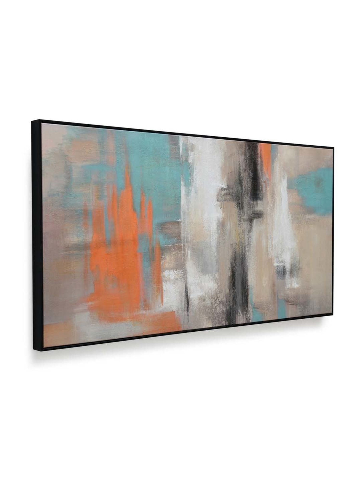 @home Beige Canvas Abstract Wall Painting