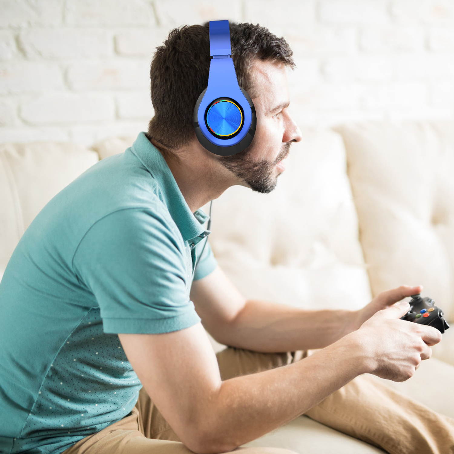 Donwell  For PS5 PS4 Xbox One PC Microphone Wireless Pro Gaming Headset With Mic  Foldable Headphones Wireless Headset Over Ear Noise Reduction Earphone Stereo