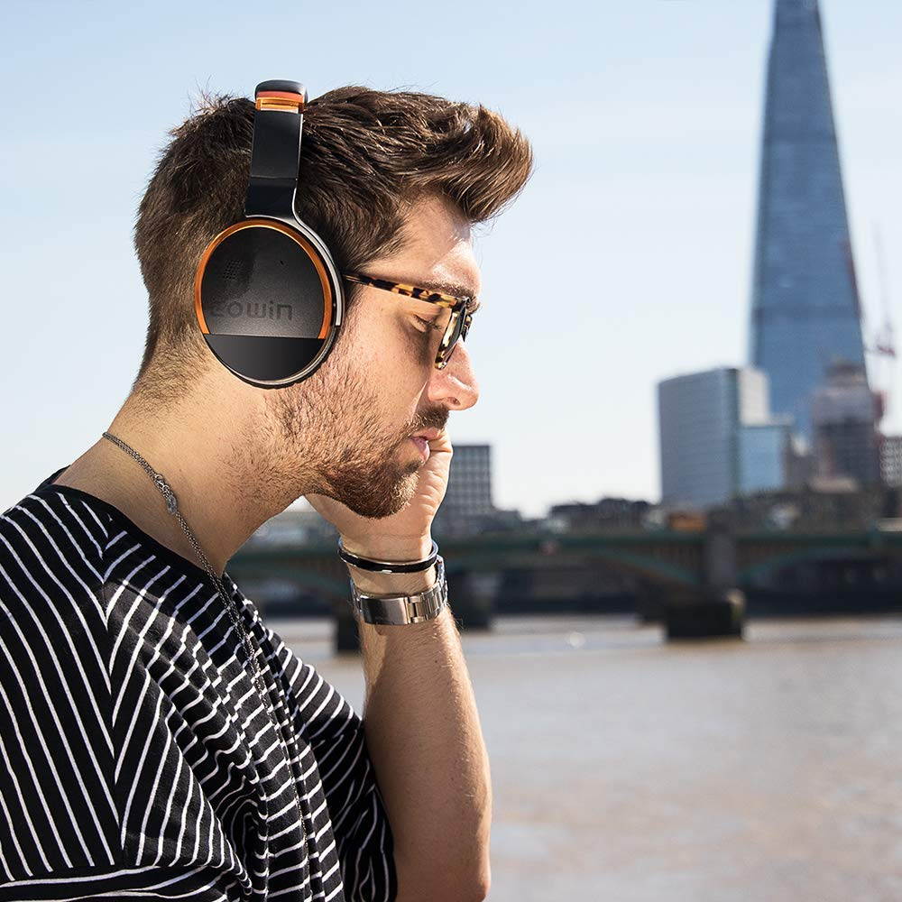 COWIN E8 [Upgraded] Active Noise Cancelling Wireless Headphones w/ Bluetooth, Microphone, Hi-Fi Deep Bass, and 20 Hour Playtime
