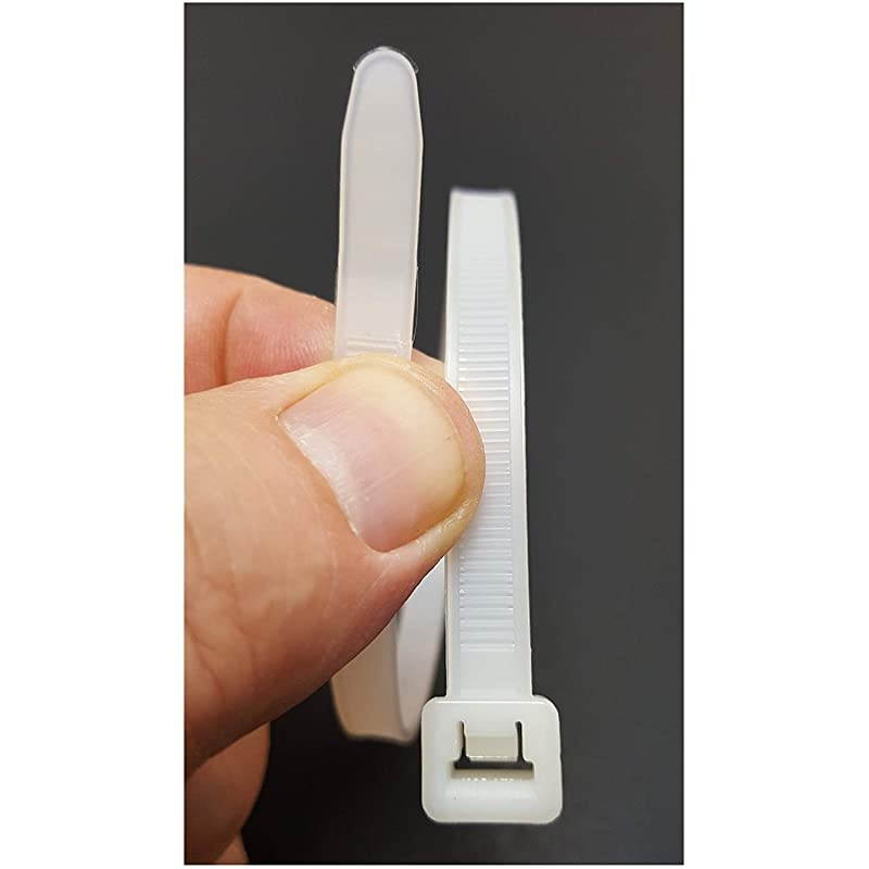 Duty Cable Zip Ties. Durable strong nylon tie wraps, 120 LB Tensile Strength (9 Inch 2,500 Case, White)