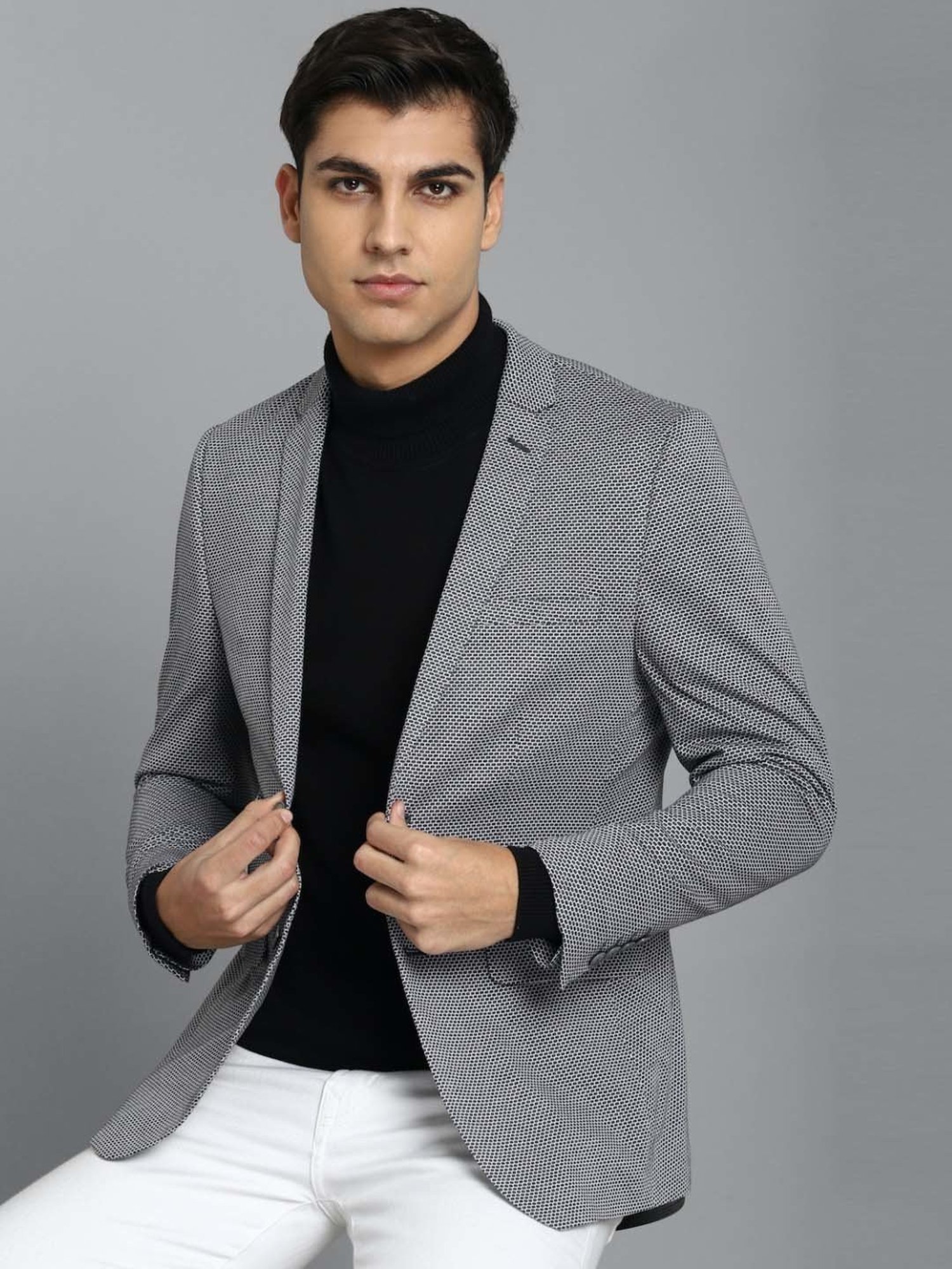 Louis Philippe Light Blue Regular Fit Blazer