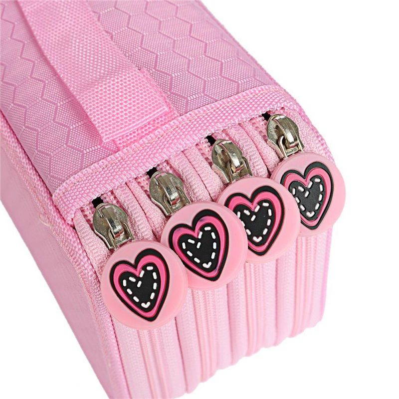 O,Like Large Capacity Oxford 72 Piece Colors Multi-layer Pencil Case Pen Bag Pouch Stationary Case Art Sketch pencil holder bag (pink)