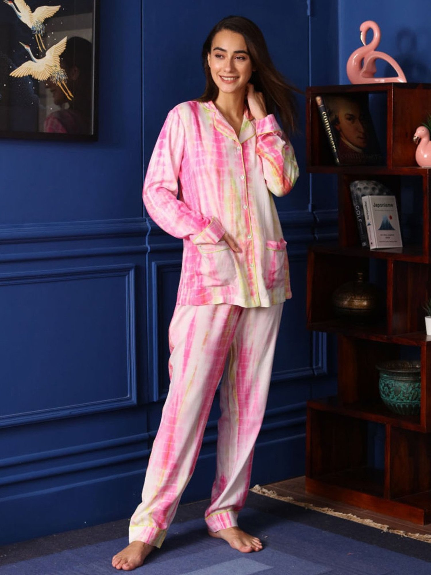 Dusk Attire Pink Perfect Mingle Tie & Dye Pyjama Set