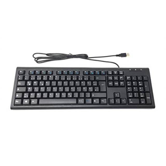 solidtek bilingual german english black usb wired computer keyboard