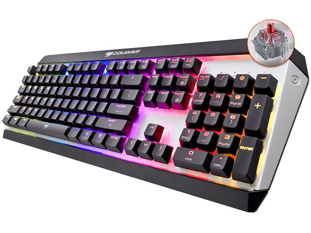 Cougar Attack X3 RGB Cherry MX Mechanical Gaming Keyboard with Palm Rest, Cherry MX Red Switch