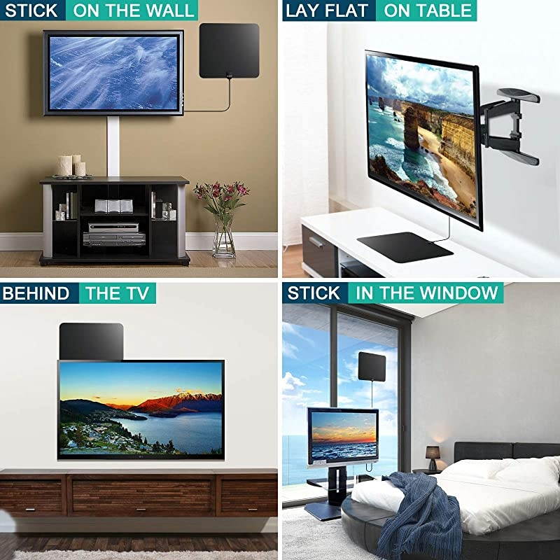 Antenna2020 Indoor Amplified Digital HDAntenna 90120 Miles Range 4K 1080P HD VHF UHF for Local Free Local HD Channels 18 FT Coax Cable