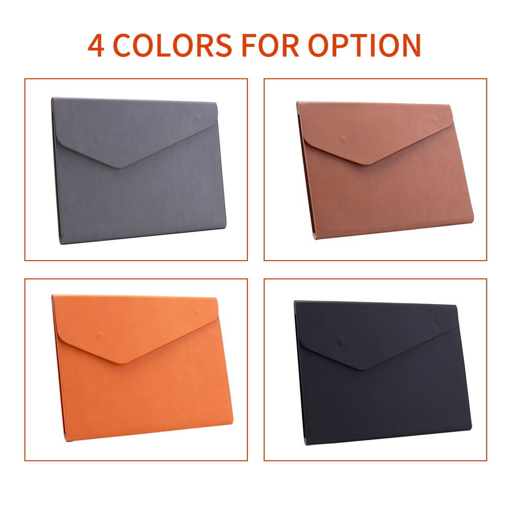 A4 File Bag PU Leather Document Pouch Paper Portfolio Contract Invoice Bill Storage Organizer with Magnetic Buckle for Office School Supplies