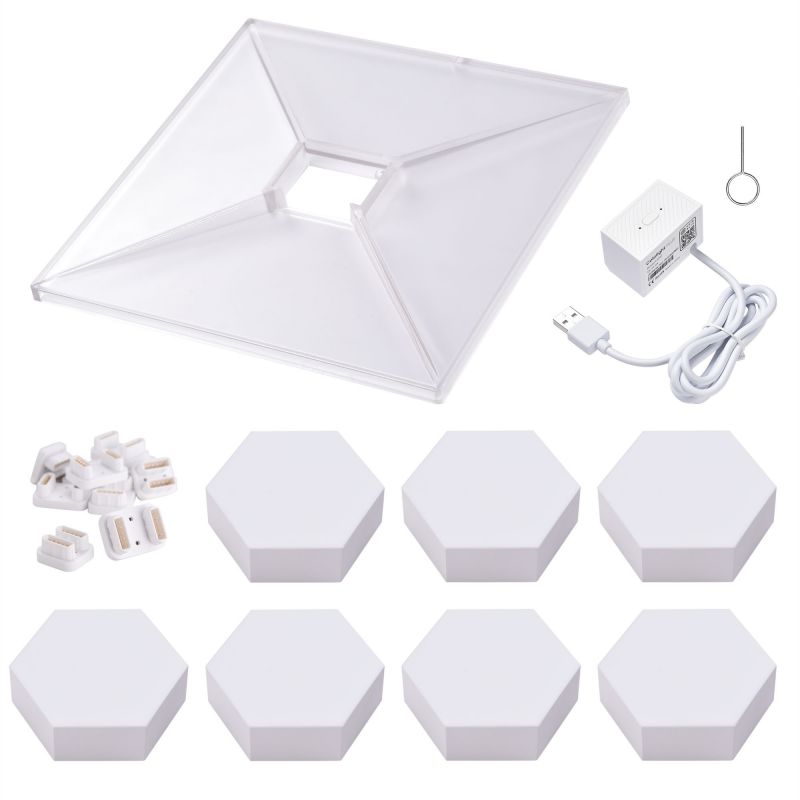 Yescom 7 Packs Hexagonal Smart Light Modular LED Voice Control WIFI Decor Bar Bedroom