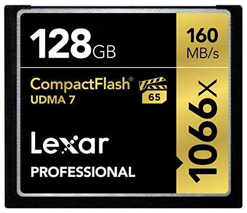 lexar professional 1066 x 128gb vpg65 compactflash card up to 160mb/s read w/free image rescue 5 software lcf128crbna1066